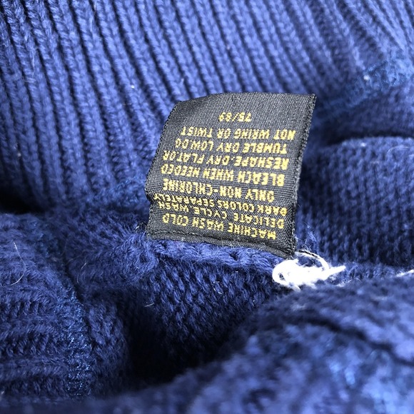 Vintage Eddie Bauer Sweater Mens XL Blue Striped Knit Crewneck Cotton Pullover - Picture 6 of 10